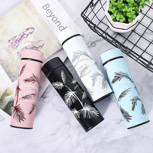 Feather Stainless Steel Vacuum Flasks Tumbler Coffee Travel Mug Thermos Thermal Water Bottle for Tea Car Cup
